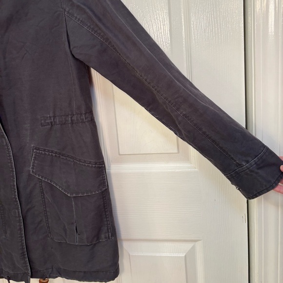 Abercrombie & Fitch Womens Utility Jacket Hooded, Sz XS, Charcoal Gray, Full Zip - Picture 8 of 16